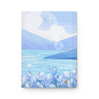 Bloom Hardcover Journal — Serene Blue Lake Notebook for Gratitude, Dreams & Daily Notes